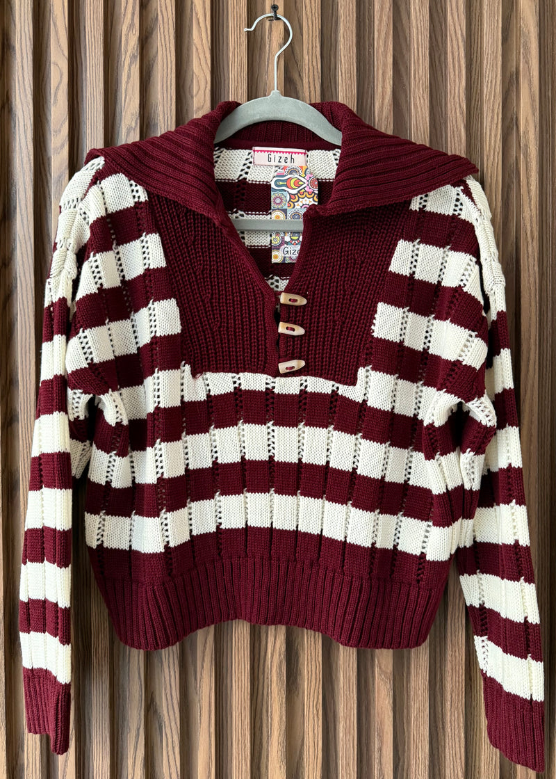 Suéter Punto Trenzas con botones