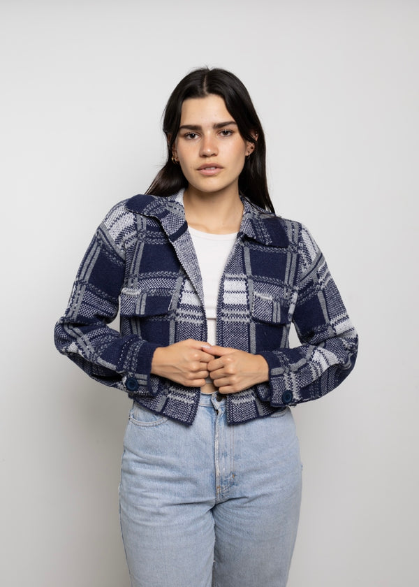 Sobrecamisa Cropped Cuadros