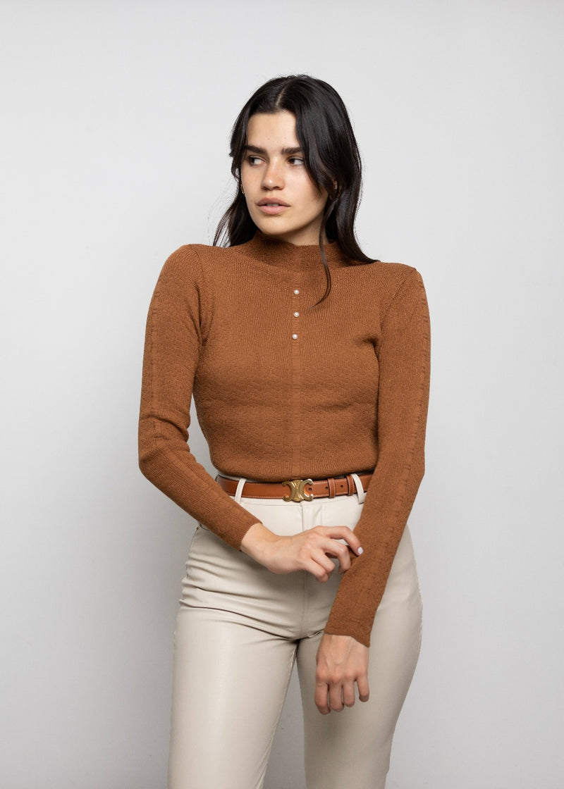 Blusa Textura con Perlas